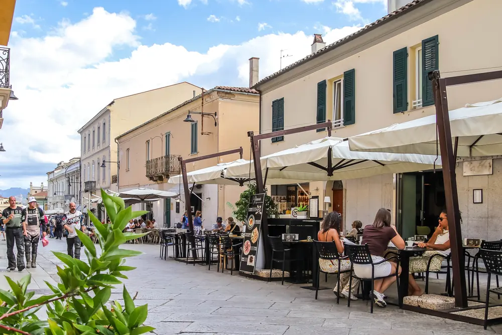 Corso Umberto I nel centro di Olbia, Sardegna